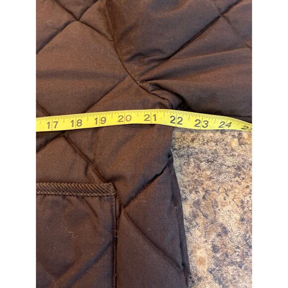 H&M Women Small Quilted Jacket Dark Brown Corduroy Collar Boxy Fit - Picture 10 of 11